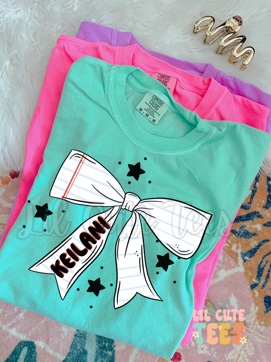 Lined paper personalized bow